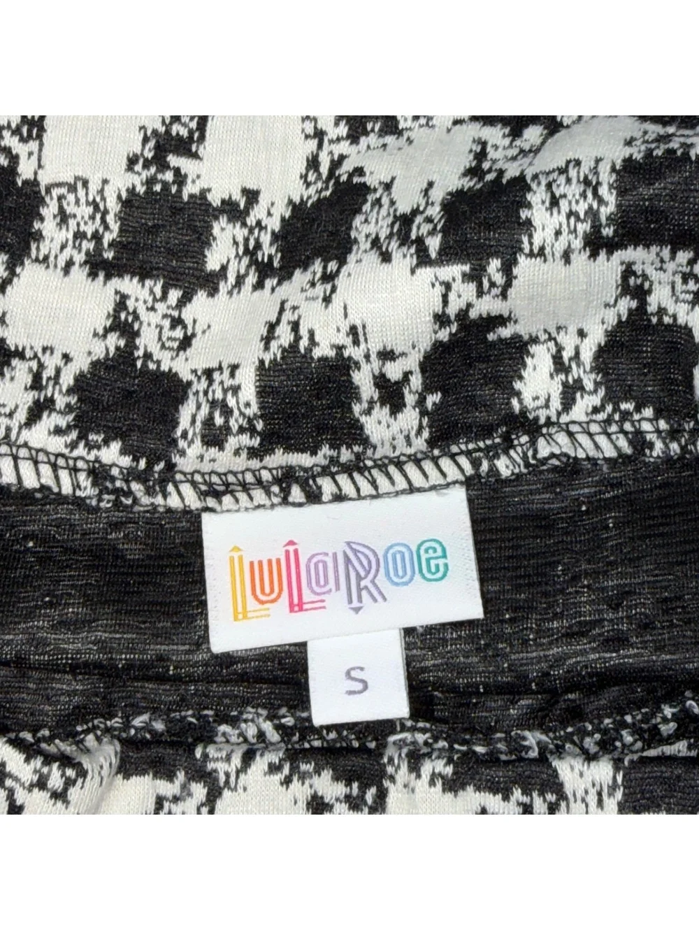 LuLaRoe Black White Houndstooth Pencil Skirt Small